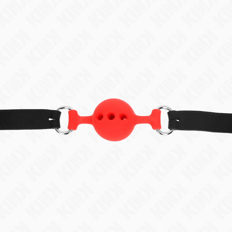 KINK - FULL SILICONE GAG 55 x 2 CM WITH 4 CM BALL SIZE S RED ADJUSTABLE 35 - 51 CM - Kink&Play