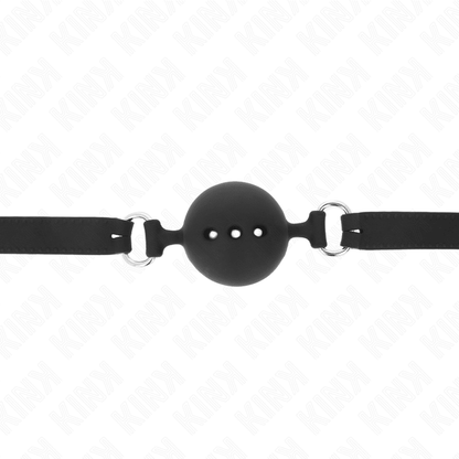 KINK - FULL SILICONE GAG 55 x 2 CM WITH 4.5 CM BALL SIZE M BLACK ADJUSTABLE 35 - 51 CM - Kink&Play