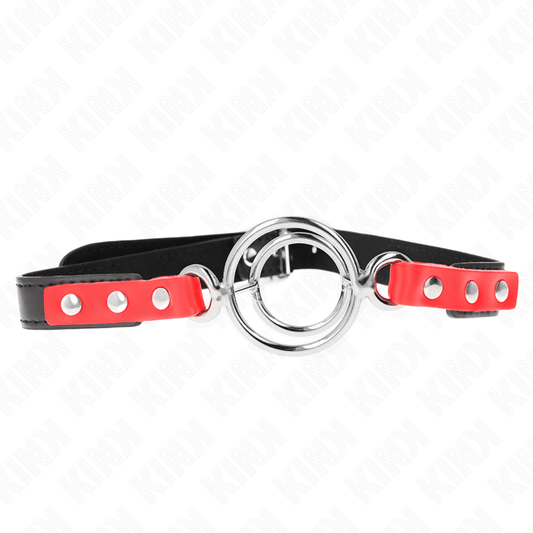 KINK - GAG WITH MULTIPLE O - RINGS 4 / 4.8 CM RED 38 X 56 CM - Kink&Play