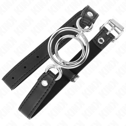 KINK - GAG WITH MULTIPLE O - RINGS 5 CM BLACK 63 X 2.5 CM - Kink&Play