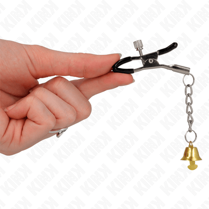 KINK - GOLD BELL PENDANT NIPPLE CLAMPS 6 CM - Kink&Play