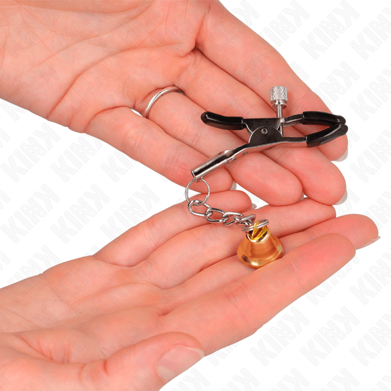 KINK - GOLD BELL PENDANT NIPPLE CLAMPS 6 CM - Kink&Play