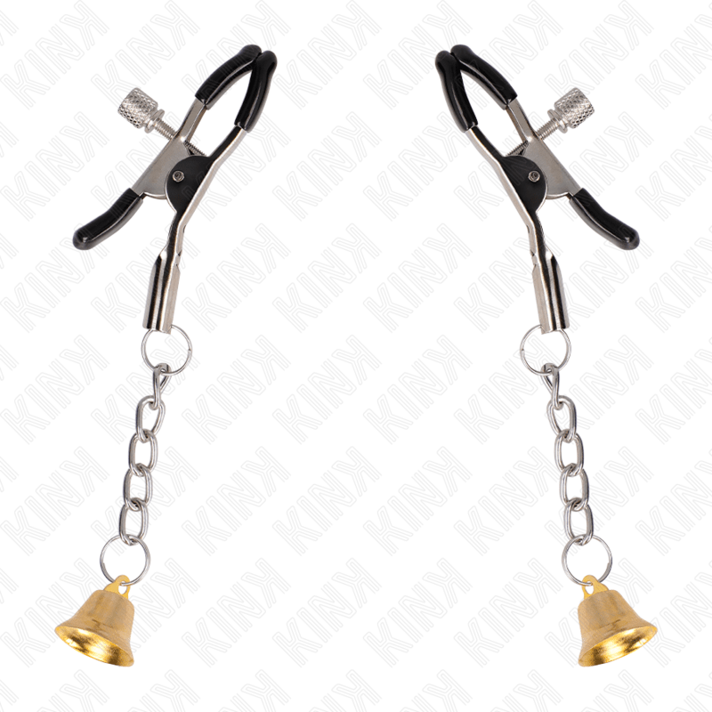 KINK - GOLD BELL PENDANT NIPPLE CLAMPS 6 CM - Kink&Play