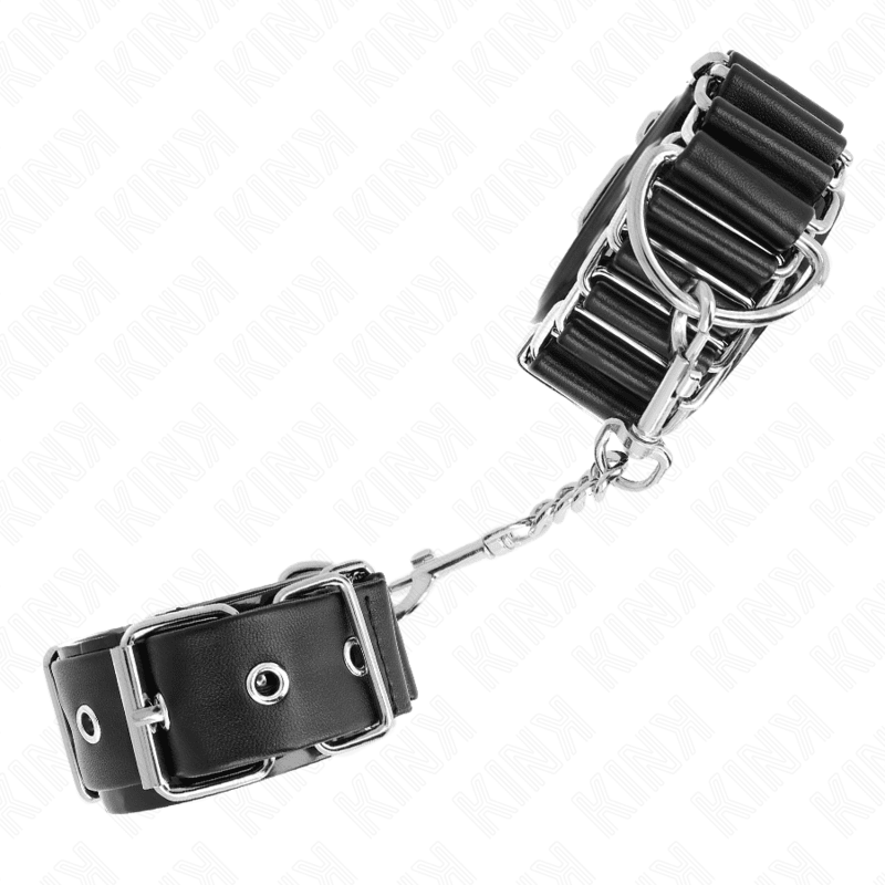 KINK - HINGE - LIKE THIN WRIST RESTRAINTS BLACK ADJUSTRABLE 16 - 22 CM X 3.5 CM - Kink&Play