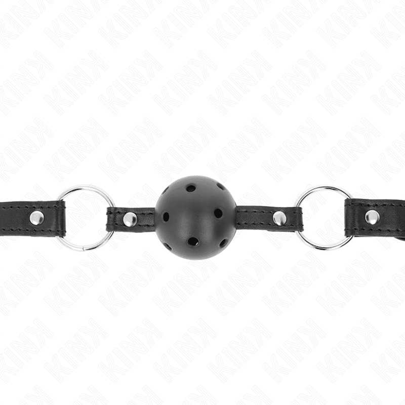 KINK - HOLLOW HARD BLACK BALL 4.5 CM GAG MODEL 1 63.5 X 2 CM - Kink&Play