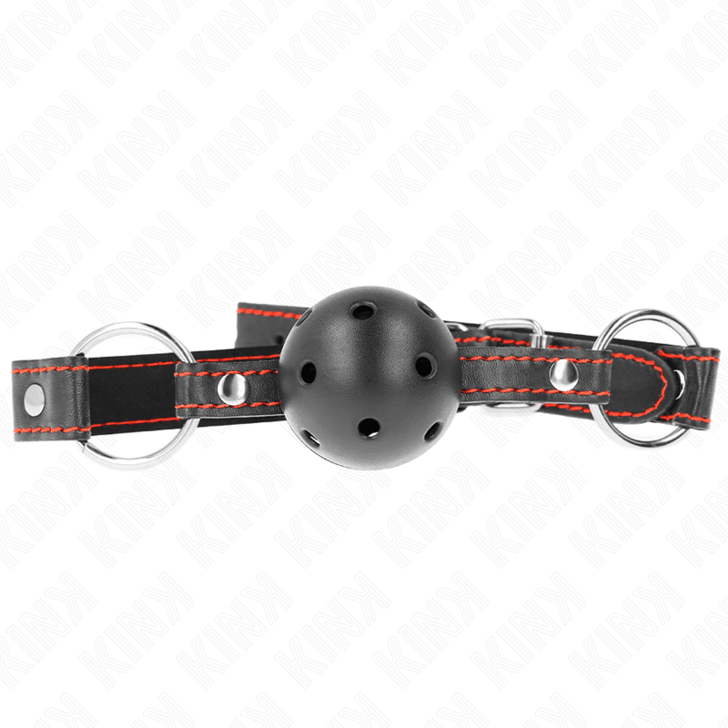 KINK - HOLLOW HARD BLACK BALL GAG MODEL 2 65 x 2.5 CM - Kink&Play