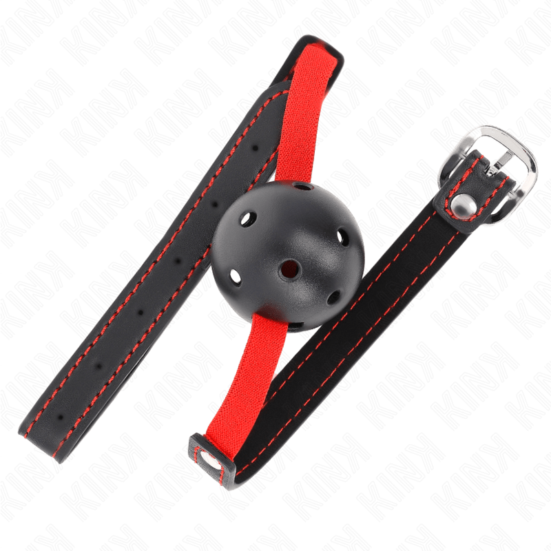 KINK - HOLLOW HARD MOUTH 4.5 CM GAG WITH ELASTIC BELT 56 x 1.5 CM - Kink&Play