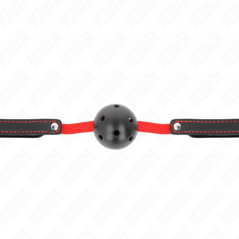 KINK - HOLLOW HARD MOUTH 4.5 CM GAG WITH ELASTIC BELT 56 x 1.5 CM - Kink&Play