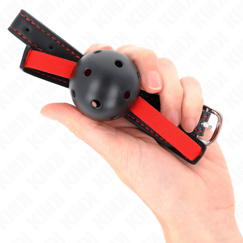 KINK - HOLLOW HARD MOUTH 4.5 CM GAG WITH ELASTIC BELT 56 x 1.5 CM - Kink&Play