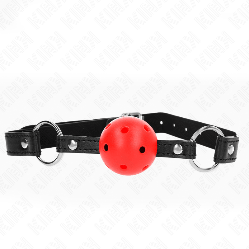 KINK - HOLLOW HARD RED BALL 4.5 CM GAG MODEL 1 63.5 X 2 CM - Kink&Play