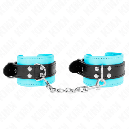 KINK - HOOK WRIST RESTRAINTS BLUE FUR LINED ADJUSTABLE 20 - 28 CM X 5.5 CM - Kink&Play