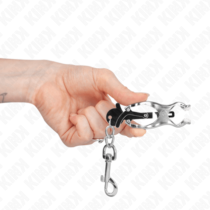 KINK - JAPANESE CLOVER NIPPLE CLAMPS WITH HOOKS SILVER - Kink&Play