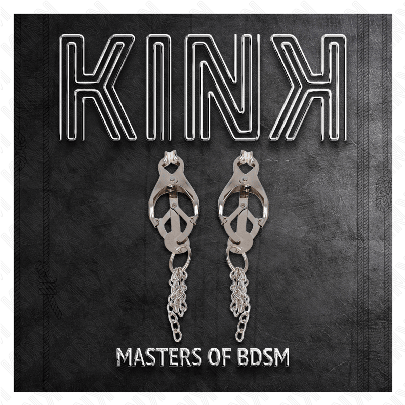 KINK - JAPANESE CLOVER NIPPLE CLAMPS WITH LITTLE CHAINS SILVER - Kink&Play