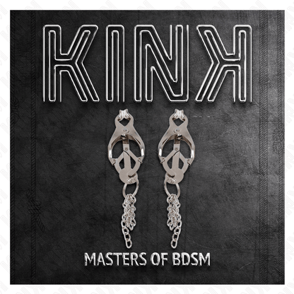 KINK - JAPANESE CLOVER NIPPLE CLAMPS WITH LITTLE CHAINS SILVER - Kink&Play