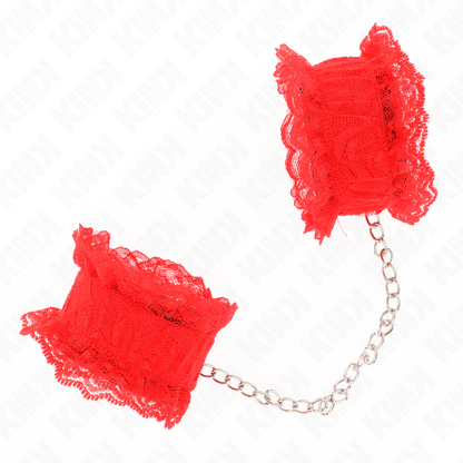 KINK - LACE ELASTIC WRIST RESTRAINTS RED - Kink&Play
