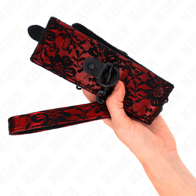 KINK - LACE NECKLACE WITH BELT WITH REAL LEATHER BELT 105 CM / 44 X 5.5 CM - Kink&Play