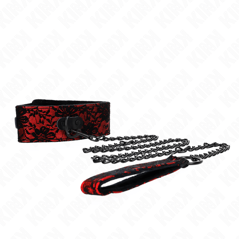 KINK - LACE NECKLACE WITH BELT WITH REAL LEATHER BELT 105 CM / 44 X 5.5 CM - Kink&Play