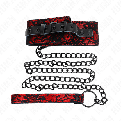 KINK - LACE NECKLACE WITH BELT WITH REAL LEATHER BELT 105 CM / 44 X 5.5 CM - Kink&Play