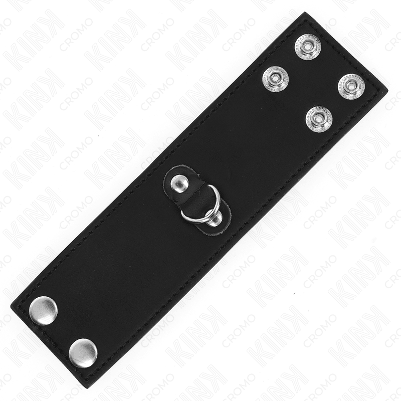 KINK - LEATHER PENIS RING WITH PRESSURE CLOSURE 18 X 5 CM - Kink&Play