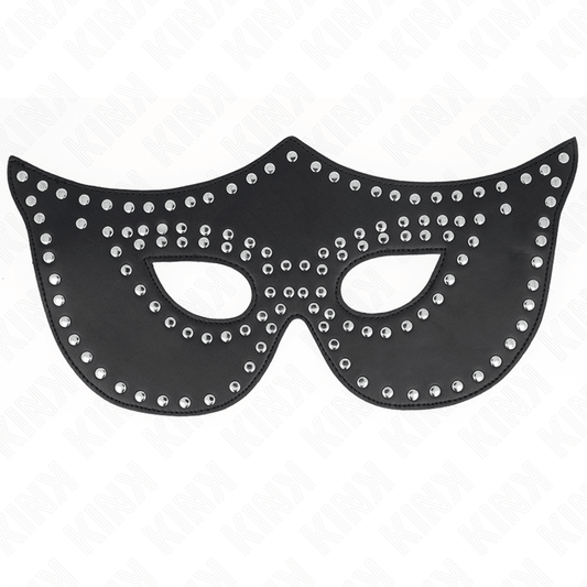 KINK - LEATHERETTE MASK WITH RIVETS MODEL 2 30 x 12 CM - Kink&Play