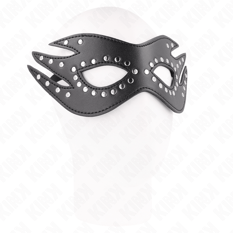 KINK - LEATHERETTE MASK WITH RIVETS MODEL 3 26 x 9.5 CM - Kink&Play