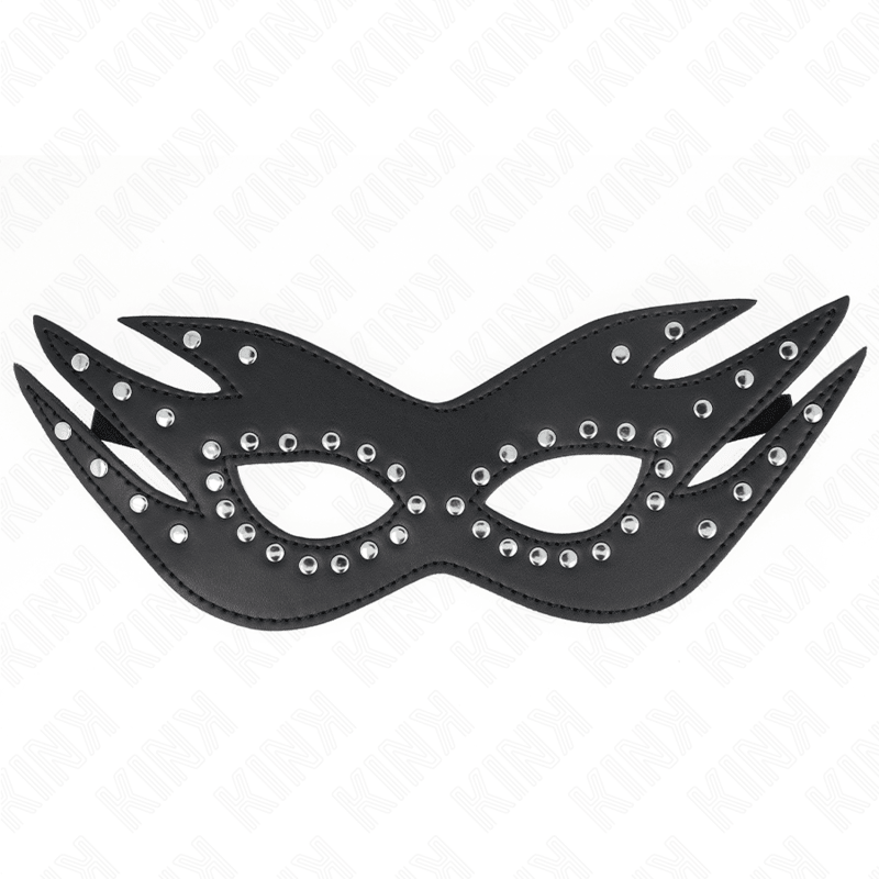 KINK - LEATHERETTE MASK WITH RIVETS MODEL 3 26 x 9.5 CM - Kink&Play