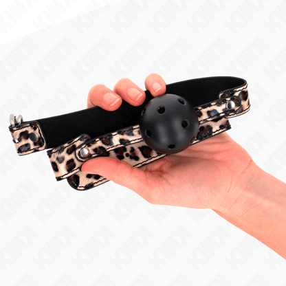 KINK - LEOPARD BREATHABLE BALL 4.5 CM GAG 65 x 2.5 CM - Kink&Play