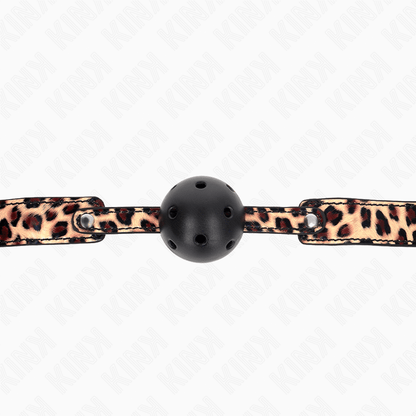 KINK - LEOPARD BREATHABLE BALL 4.5 CM GAG 65 x 2.5 CM - Kink&Play