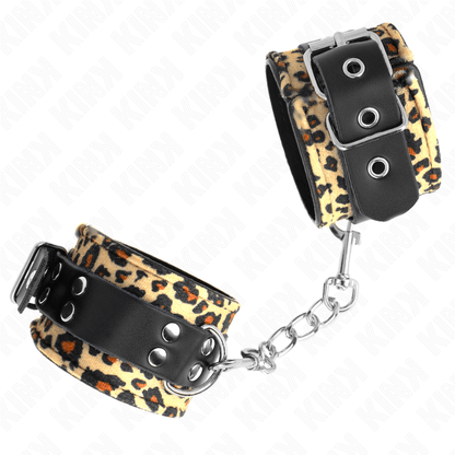 KINK - LEOPARD REAL LEATHER WRIST RESTRAINT ADJUSTABLE 18 - 29 CM X 5.5 CM - Kink&Play