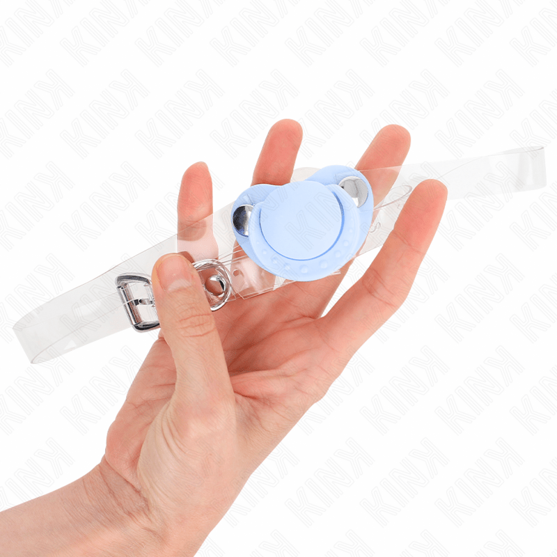 KINK - LIGHT BLUE PACIFIER SHAPED GAG 5.5 x 4 CM ADJUSTABLE 43 - 60 CM - Kink&Play