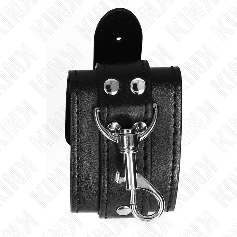 KINK - LOCKABLE DUNGEON WRIST RESTRAINTS BLACK ADJUSTABLE 21 - 28 CM X 5.5 CM - Kink&Play