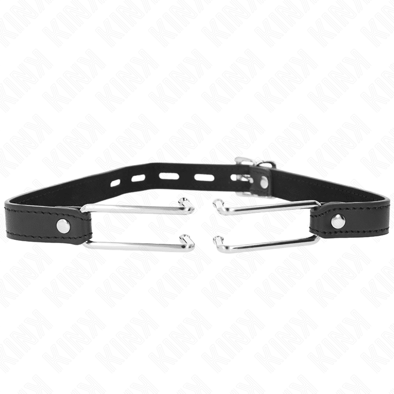 KINK - METAL HOOK GAG 11.5 CM WITH LEATHERETTE STRAP ADJUSTABLE 39 - 58 CM X 2 CM - Kink&Play