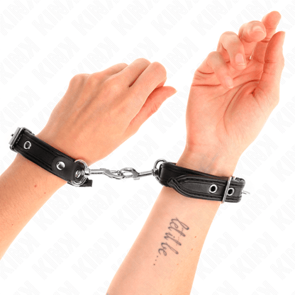 KINK - MINI BLACK WRISTBANDS WITH STUDS ADJUSTABLE 16 - 22 CM X 2 CM - Kink&Play