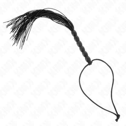KINK - MINI SILICONE WHIP WITH 6 BLACK BEADS 26 CM - Kink&Play