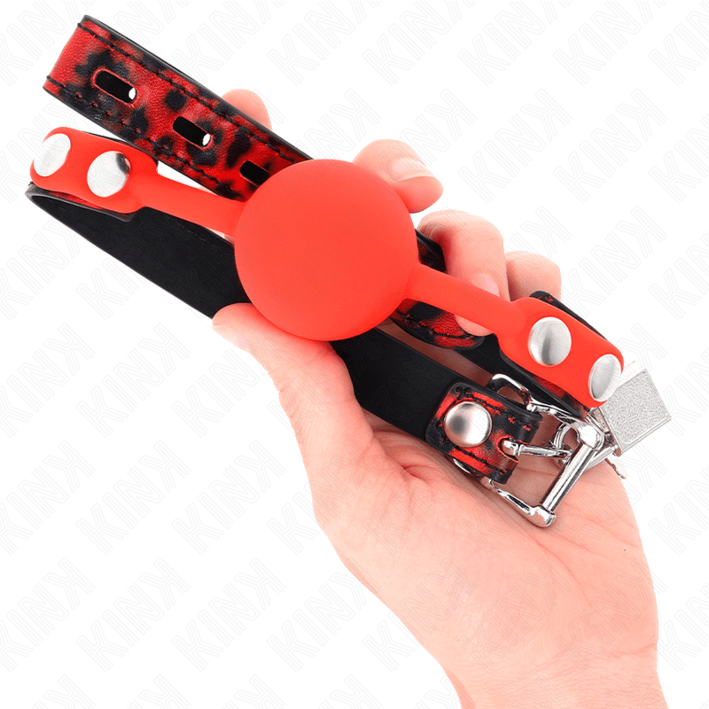 KINK - MODEL 2 SILICONE BALL 4 CM GAG WITH LOCK 60 x 2 CM - Kink&Play