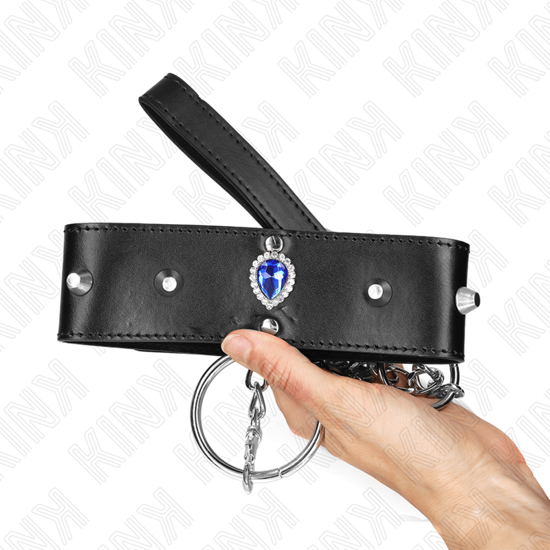 KINK - NECKLACE 65 CM WITH STRAP WITH BLUE DIAMONDS ADJUSTABLE 36 - 43 CM X 5 CM - Kink&Play