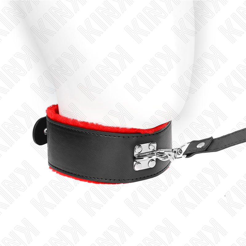 KINK - NECKLACE WITH BELT 116 CM WITH RED LEATHER STRAP ADJUSTABLE 40 - 48 CM X 6 CM - Kink&Play