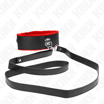 KINK - NECKLACE WITH BELT 116 CM WITH RED LEATHER STRAP ADJUSTABLE 40 - 48 CM X 6 CM - Kink&Play