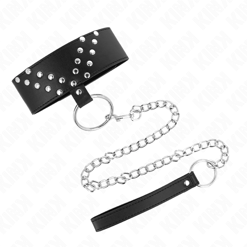 KINK - NECKLACE WITH BELT 65 CM WITH V RIVET ADJUSTABLE 36 - 43 CM X 5 CM - Kink&Play