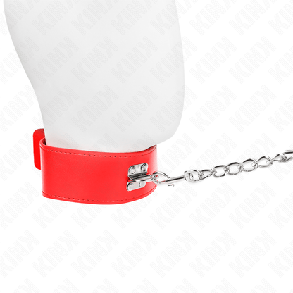 KINK - NECKLACE WITH BELT 65 CM WITH WIDE RED STRAP ADJUSTABLE 33.5 - 41 CM X 5 CM - Kink&Play