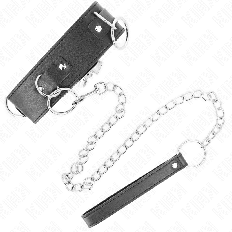 KINK - NECKLACE WITH LEASH 65 CM 3 RING MODEL 2 ADJUSTABLE 36 - 43 CM X 5 CM - Kink&Play