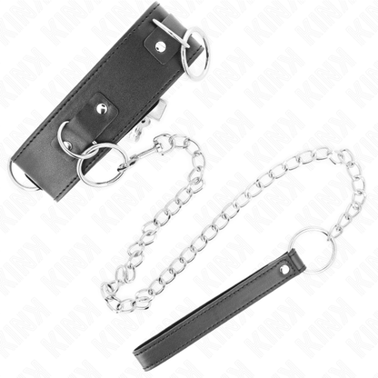 KINK - NECKLACE WITH LEASH 65 CM 3 RING MODEL 2 ADJUSTABLE 36 - 43 CM X 5 CM - Kink&Play