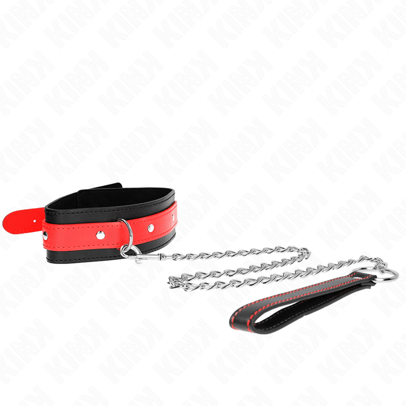 KINK - NECKLACE WITH RED STRAP 65 CM AJUSTABLE 36 - 43 CM X 5 CM - Kink&Play