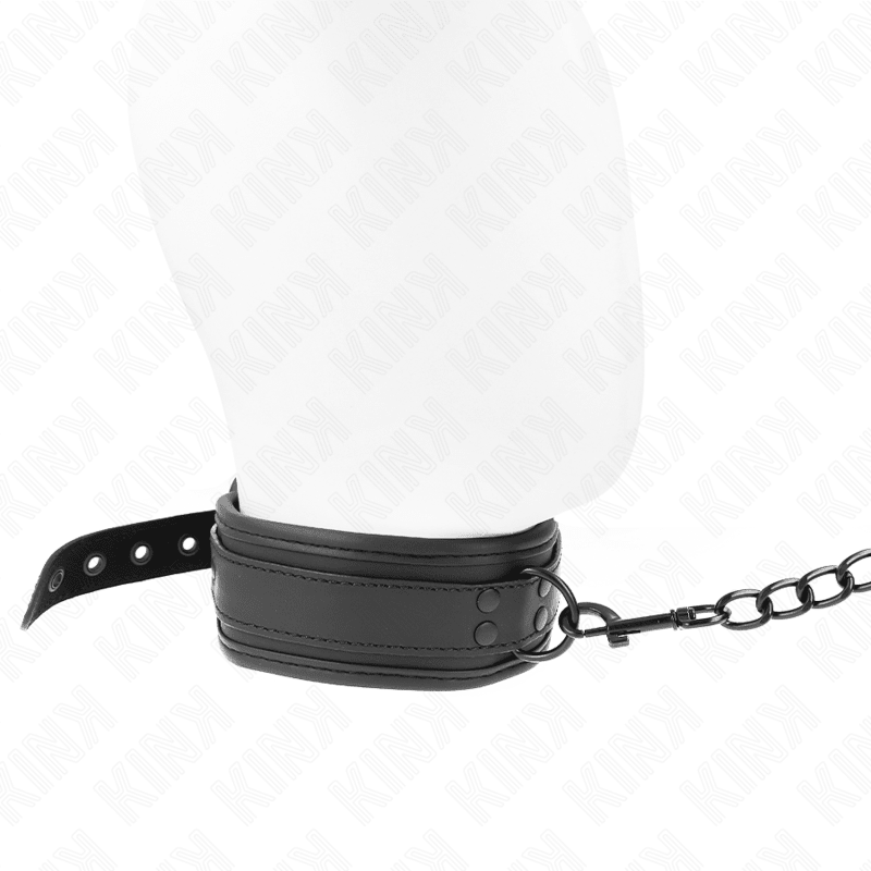 KINK - NEOPRENE BONDAGE COLLAR MODEL 1 WITH BELT 78 CM ADJUSTABLE 37.5 X 49.5 CM - Kink&Play