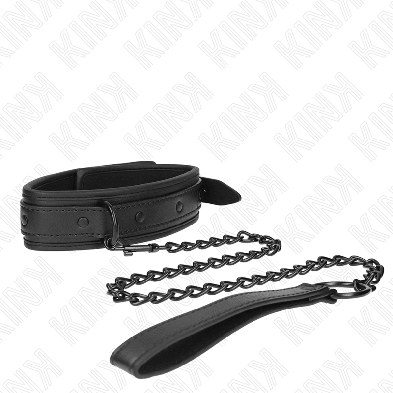 KINK - NEOPRENE BONDAGE COLLAR MODEL 2 WITH BELT 78 CM ADJUSTABLE 37.5 X 49.5 CM - Kink&Play