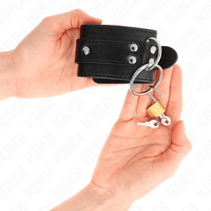 KINK - O - RING LOCKED WRIST RESTRAINTS BLACK ADJUSTABLE 20 - 28 CM X 5.5 CM - Kink&Play