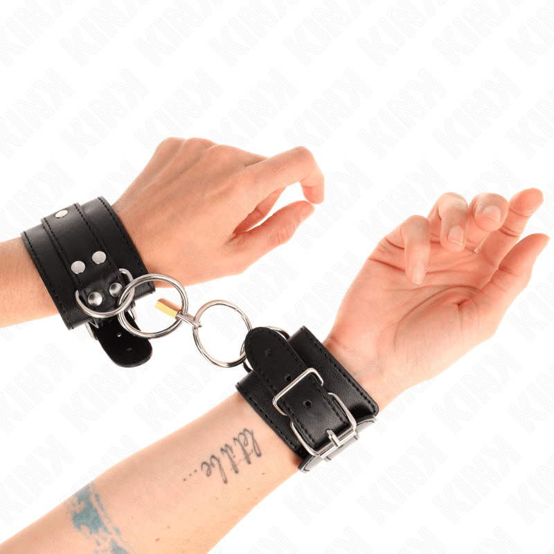 KINK - O - RING LOCKED WRIST RESTRAINTS BLACK ADJUSTABLE 20 - 28 CM X 5.5 CM - Kink&Play
