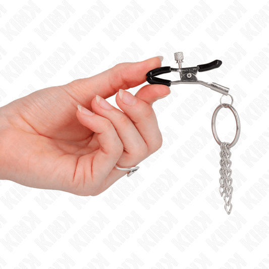 KINK - O RING NIPPLE CLAMP AND LITTLE CHAIN SILVER 6 CM - Kink&Play