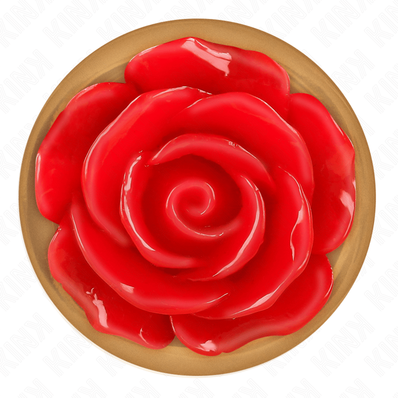 KINK - PINK GOLD ANAL PLUG WITH RED ROSE L - Kink&Play