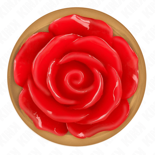 KINK - PINK GOLD ANAL PLUG WITH RED ROSE S - Kink&Play